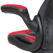 X10 Gaming Chair Racing Office Ergonomic Computer PC Adjustable Swivel Chair with Flip-up Arms, Red/Black LeatherSoft, CH-00095-RED-GG