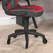 X10 Gaming Chair Racing Office Computer PC Adjustable Chair with Flip-up Arms and Transparent Roller Wheels, Red/Black LeatherSoft, CH-00095-RED-RLB-GG