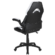 X10 Gaming Chair Racing Office Ergonomic Computer PC Adjustable Swivel Chair with Flip-up Arms, White/Black LeatherSoft, CH-00095-WH-GG