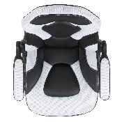 X10 Gaming Chair Racing Office Ergonomic Computer PC Adjustable Swivel Chair with Flip-up Arms, White/Black LeatherSoft, CH-00095-WH-GG