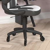 X10 Gaming Chair Racing Office Computer PC Adjustable Chair with Flip-up Arms and Transparent Roller Wheels, White/Black LeatherSoft, CH-00095-WH-RLB-GG