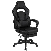 X40 Gaming Chair Racing Ergonomic Computer Chair with Fully Reclining Back/Arms, Slide-Out Footrest, Massaging Lumbar - Black, CH-00288-BK-BK-GG