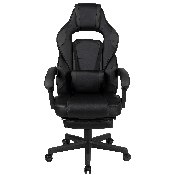 X40 Gaming Chair Racing Ergonomic Computer Chair with Fully Reclining Back/Arms, Slide-Out Footrest, Massaging Lumbar - Black, CH-00288-BK-BK-GG