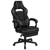 X40 Gaming Chair Racing Ergonomic Computer Chair with Fully Reclining Back/Arms, Slide-Out Footrest, Massaging Lumbar - Black/Gray, CH-00288-BK-GG