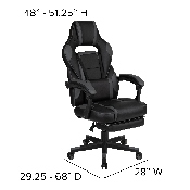 X40 Gaming Chair Racing Ergonomic Computer Chair with Fully Reclining Back/Arms, Slide-Out Footrest, Massaging Lumbar - Black/Gray, CH-00288-BK-GG