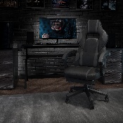 X40 Gaming Chair Racing Ergonomic Computer Chair with Fully Reclining Back/Arms, Slide-Out Footrest, Massaging Lumbar - Black/Gray, CH-00288-BK-GG