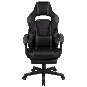 X40 Gaming Chair Racing Ergonomic Computer Chair with Fully Reclining Back/Arms, Slide-Out Footrest, Massaging Lumbar - Black/Gray, CH-00288-BK-GG