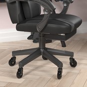 X40 Gaming Chair Racing Computer Chair with Fully Reclining Back/Arms and Transparent Roller Wheels, Slide-Out Footrest, - Black/Gray, CH-00288-BK-RLB-GG