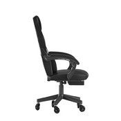 X40 Gaming Chair Racing Computer Chair with Fully Reclining Back/Arms and Transparent Roller Wheels, Slide-Out Footrest, - Black/Gray, CH-00288-BK-RLB-GG
