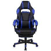 X40 Gaming Chair Racing Ergonomic Computer Chair with Fully Reclining Back/Arms, Slide-Out Footrest, Massaging Lumbar - Black/Blue, CH-00288-BL-GG