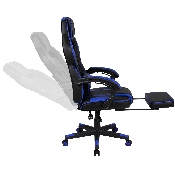 X40 Gaming Chair Racing Ergonomic Computer Chair with Fully Reclining Back/Arms, Slide-Out Footrest, Massaging Lumbar - Black/Blue, CH-00288-BL-GG