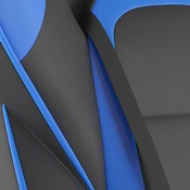 X40 Gaming Chair Racing Computer Chair with Fully Reclining Back/Arms and Transparent Roller Wheels, Slide-Out Footrest, - Black/Blue, CH-00288-BL-RLB-GG