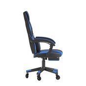 X40 Gaming Chair Racing Computer Chair with Fully Reclining Back/Arms and Transparent Roller Wheels, Slide-Out Footrest, - Black/Blue, CH-00288-BL-RLB-GG
