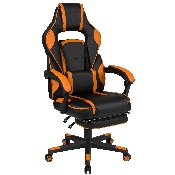 X40 Gaming Chair Racing Ergonomic Computer Chair with Fully Reclining Back/Arms, Slide-Out Footrest, Massaging Lumbar - Black/Orange, CH-00288-OR-GG