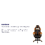 X40 Gaming Chair Racing Ergonomic Computer Chair with Fully Reclining Back/Arms, Slide-Out Footrest, Massaging Lumbar - Black/Orange, CH-00288-OR-GG