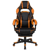 X40 Gaming Chair Racing Ergonomic Computer Chair with Fully Reclining Back/Arms, Slide-Out Footrest, Massaging Lumbar - Black/Orange, CH-00288-OR-GG