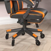 X40 Gaming Chair Racing Computer Chair with Fully Reclining Back/Arms and Transparent Roller Wheels, Slide-Out Footrest, - Black/Orange, CH-00288-OR-RLB-GG