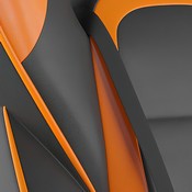 X40 Gaming Chair Racing Computer Chair with Fully Reclining Back/Arms and Transparent Roller Wheels, Slide-Out Footrest, - Black/Orange, CH-00288-OR-RLB-GG
