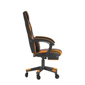 X40 Gaming Chair Racing Computer Chair with Fully Reclining Back/Arms and Transparent Roller Wheels, Slide-Out Footrest, - Black/Orange, CH-00288-OR-RLB-GG