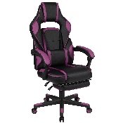 X40 Gaming Chair Racing Ergonomic Computer Chair with Fully Reclining Back/Arms, Slide-Out Footrest, Massaging Lumbar - Black/Purple, CH-00288-PR-GG