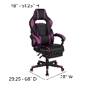 X40 Gaming Chair Racing Ergonomic Computer Chair with Fully Reclining Back/Arms, Slide-Out Footrest, Massaging Lumbar - Black/Purple, CH-00288-PR-GG