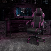 X40 Gaming Chair Racing Ergonomic Computer Chair with Fully Reclining Back/Arms, Slide-Out Footrest, Massaging Lumbar - Black/Purple, CH-00288-PR-GG