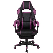 X40 Gaming Chair Racing Ergonomic Computer Chair with Fully Reclining Back/Arms, Slide-Out Footrest, Massaging Lumbar - Black/Purple, CH-00288-PR-GG