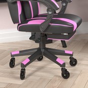 X40 Gaming Chair Racing Computer Chair with Fully Reclining Back/Arms and Transparent Roller Wheels, Slide-Out Footrest, - Black/Purple, CH-00288-PR-RLB-GG