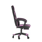 X40 Gaming Chair Racing Computer Chair with Fully Reclining Back/Arms and Transparent Roller Wheels, Slide-Out Footrest, - Black/Purple, CH-00288-PR-RLB-GG