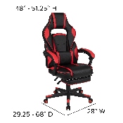 X40 Gaming Chair Racing Ergonomic Computer Chair with Fully Reclining Back/Arms, Slide-Out Footrest, Massaging Lumbar - Red, CH-00288-RED-GG
