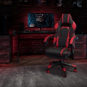 X40 Gaming Chair Racing Ergonomic Computer Chair with Fully Reclining Back/Arms, Slide-Out Footrest, Massaging Lumbar - Red, CH-00288-RED-GG