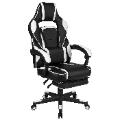X40 Gaming Chair Racing Ergonomic Computer Chair with Fully Reclining Back/Arms, Slide-Out Footrest, Massaging Lumbar - White, CH-00288-WH-GG
