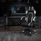 X40 Gaming Chair Racing Ergonomic Computer Chair with Fully Reclining Back/Arms, Slide-Out Footrest, Massaging Lumbar - White, CH-00288-WH-GG