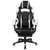 X40 Gaming Chair Racing Ergonomic Computer Chair with Fully Reclining Back/Arms, Slide-Out Footrest, Massaging Lumbar - White, CH-00288-WH-GG