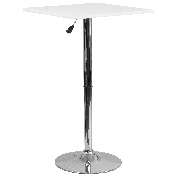 23.75'' Square Adjustable Height White Wood Table (Adjustable Range 33'' - 40.5''), CH-1-GG