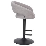 Erik Contemporary Gray Fabric Adjustable Height Barstool with Rounded Mid-Back and Black Base, CH-122070-GYFABBK-GG