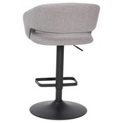Erik Contemporary Gray Fabric Adjustable Height Barstool with Rounded Mid-Back and Black Base, CH-122070-GYFABBK-GG