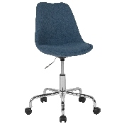 Aurora Series Mid-Back Blue Fabric Task Office Chair with Pneumatic Lift and Chrome Base, CH-152783-BL-GG