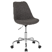 Aurora Series Mid-Back Dark Gray Fabric Task Office Chair with Pneumatic Lift and Chrome Base, CH-152783-DKGY-GG