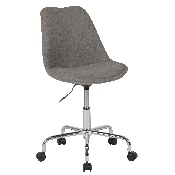 Aurora Series Mid-Back Light Gray Fabric Task Office Chair with Pneumatic Lift and Chrome Base, CH-152783-LTGY-GG