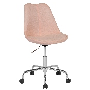 Aurora Series Mid-Back Pink Fabric Task Office Chair with Pneumatic Lift and Chrome Base, CH-152783-PK-GG