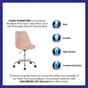 Aurora Series Mid-Back Pink Fabric Task Office Chair with Pneumatic Lift and Chrome Base, CH-152783-PK-GG