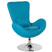 Egg Series Aqua Fabric Side Reception Chair, CH-162430-AQ-FAB-GG