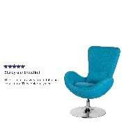 Egg Series Aqua Fabric Side Reception Chair, CH-162430-AQ-FAB-GG