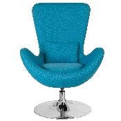 Egg Series Aqua Fabric Side Reception Chair, CH-162430-AQ-FAB-GG