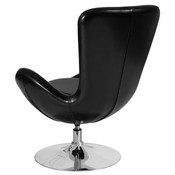 Egg Series Black LeatherSoft Side Reception Chair, CH-162430-BK-LEA-GG