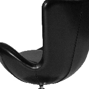 Egg Series Black LeatherSoft Side Reception Chair, CH-162430-BK-LEA-GG