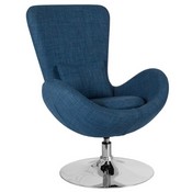Egg Series Blue Fabric Side Reception Chair, CH-162430-BL-FAB-GG