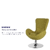 Egg Series Green Fabric Side Reception Chair, CH-162430-GN-FAB-GG