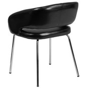 Fusion Series Contemporary Black LeatherSoft Side Reception Chair, CH-162731-BK-GG